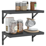 Wall Shelves 2 pcs 50x30 cm Black Stainless Steel 3214518