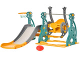 3-IN-1 Kids Swing and Slide Set with Basketball Hoop Slide Swing Adjustable Seat Height Toddler T3398P422164