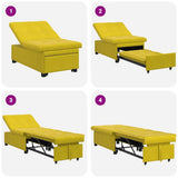 Sofa Bed Yellow 194 x 67 x 82 cm Velvet 42008601