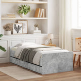 Bed Frame with Drawers without Mattress Concrete Grey 90x200 cm 3207374