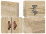 Storage Bed Frame Sonoma Oak 100 x 200 cm Engineered Wood 3335351