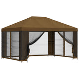 Garden Gazebo with Sidewalls 4 x 3 m Taupe Polyester and Steel 900390