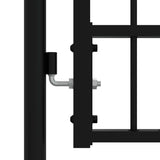 Fence Gate "KAMPEN" with Spear Top Black 394,5x150 cm Steel 151102