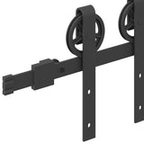 Sliding Door Hardware Kit 183 cm Steel Black 4009724