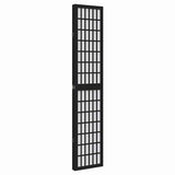 Room Divider 4 Panels Black Solid Wood Paulownia 358771