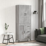 Highboard Grey Sonoma 69.5x34x180 cm Engineered Wood 3196017