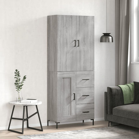 Highboard Grey Sonoma 69.5x34x180 cm Engineered Wood 3196017