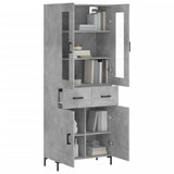 Highboard Concrete Grey 69.5x34x180 cm Engineered Wood 3198533