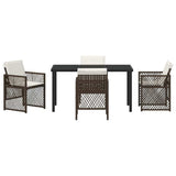 Garden Dining Set 5 pcs Brown Poly Rattan 3380630