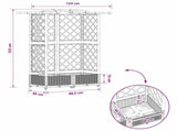 Raised Bed with Trellis and Roof Light Grey 124 x 40 x 123 cm 42032581