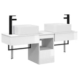 Bathroom Furniture Set 3 pcs High Gloss White Engineered Wood 3405601