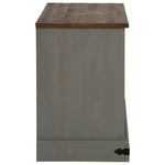 TV Cabinet HALDEN with Sliding Door Grey 110x40x60 cm Solid Wood 4018411