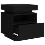 ZNTS Bedside Cabinets with LED Lights 2 pcs Black 40x39x48.5 cm 836787