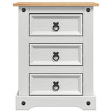 Bedside Table Corona White 53 x 39 x 66 cm Solid Pine Wood 42021189