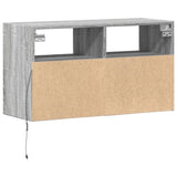 TV Wall Cabinet with LED Lights Grey Sonoma 80x31x45 cm 852332