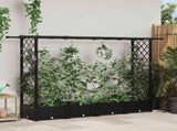 Raised Bed with Trellis and Roof Black 203 x 40 x 123 cm PP 42032541