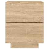 Bedside Cabinet with LED Lights Sonoma Oak Engineered Wood 836739
