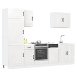 7 Piece Kitchen Cabinet Set Lucca High Gloss White Engineered Wood 3314773