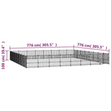 Outdoor Dog Kennel Steel 60.22 m 3124656
