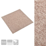 Carpet Floor Tiles 20 pcs 5 m 50x50 cm Beige 147318