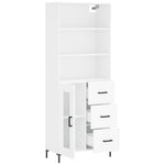 Highboard White 69.5x34x180 cm Engineered Wood 3189509