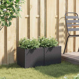 Garden Planters 2 pcs Black 36x30x32 cm Poly Rattan 3210531