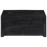 ZNTS Coffee Table Black 65x65x30 cm Solid Mango Wood 247986