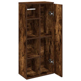 Bathroom Cabinet with Roll Holder Smoked Oak 39x22x90 cm 858528