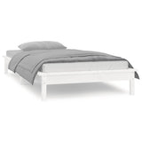LED Bed Frame without Mattress White 90x190 cm Single Single Solid Wood 820637