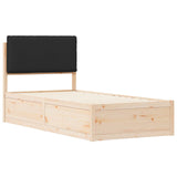Bed Frame with Upholstered Headboard Black 90 x 200 cm 877586