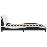 Bed Frame without Mattress "Zadar" Black and White 200x200 cm Faux Leather 3208210