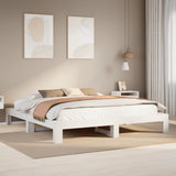 Bed Frame without Mattress White 200x200 cm Solid Wood Pine 3308727