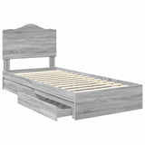 Storage Bed with Drawer Grey Sonoma 90 x 190 cm Engineered Wood 3413553