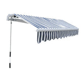 Folding Awning Manual Operated 300 cm Blue/White 275552