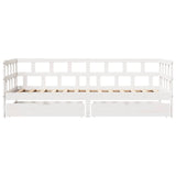 Daybed with Drawers without Mattress White 90x200 cm Solid Wood 3302084
