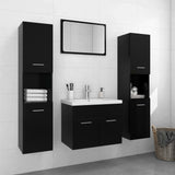 Bathroom Furniture Set Black Engineered Wood 3071226