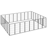 28-Panel Dog Playpen Black 50x100 cm Powder-coated Steel 3115963