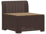 3-Seater Garden Sofa with Cushions Rattan Look PP Brown 3443824