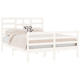 Bed Frame without Mattress White Solid Wood 140x190 cm 3105841
