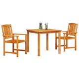 Garden Dining Set 3 pcs Brown Solid Acacia Wood 3375682