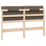Upholstered Headboard Brown and Taupe 140 cm Solid Pine Wood 880181