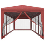 ZNTS Party Tent with 10 Mesh Sidewalls Red 3x12 m HDPE 319250