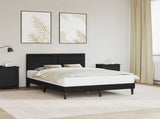 Bed Frame with LED Strip Lights Black 135 x 190 cm Faux Leather 42028039