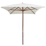 Garden Parasol 200x300 cm Wooden Pole Cream White 42960