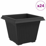 Square Flower Pot 24 pcs Black 28.5 x 28.5 x 22 cm Plastic 42020351