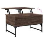 ZNTS Coffee Table Brown Oak 70x50x40 cm Engineered Wood and Metal 845375