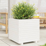 Garden Planter White 50x50x49.5 cm Solid Wood Pine 3282515