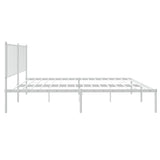 Metal Bed Frame without Mattress with Headboard White 135x190cm 350930
