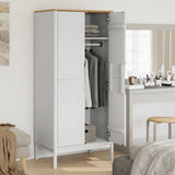 Wardrobe FLORO White 77x53x171 cm Solid Wood Pine 374006