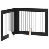 Foldable Dog Gate with Stands 2 pcs Black Oak 200.5 cm 892055
